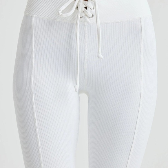 NWT YEAR OF OURS Ribbed Football Leggings Lace-Up Pants • White • XS - Picture 4 of 14
